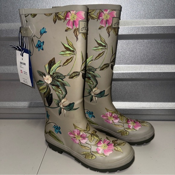 Joules - Women's Molly Welly Rain Boots Print Floral Size 11 - NEW - Picture 1 of 9